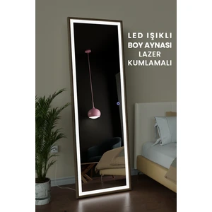 LED Işıklı Boy Aynası Lazer Kumlamalı 60X180 cm