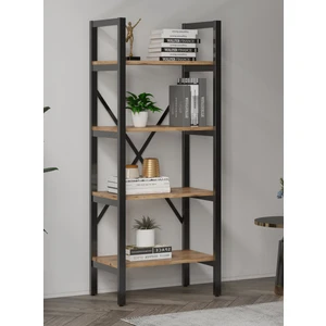 Ayşa Kitaplık Metal Aksamlı Açık Raf Organizer Ofis Ev 4 Raflı Kitaplık  150X60 cm