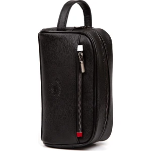 Erkek Deri Portföy Clutch Traş Kozmetik Bakım ve Günlük El Çantası (14X24CM) NEW171 - Siyah