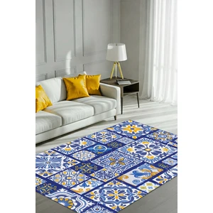 The Reef Design Patchwork Seramik Desenli Dokuma Tabanlı Yazlık Halısı Çini Desenli Oturma Odası Halısı