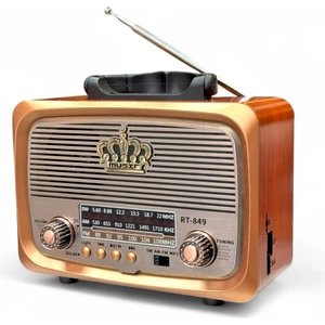 Royal Trend Nostaljik Radyo, LED Detay Güneş Panelli Eskitme Nostalji Radyo(Bluetooth Özellikli)