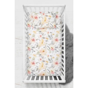 Pamuk Saten Lastikli Çarşaf Seti - Bloom Park Yatak 70X120 35X45