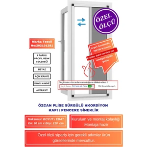 💥En90 x Boy210 cm beyaz  Plise Sürgülü Sineklik | Akordiyon Kayar Kapı Sineklik 🚪 Demir, Ahşap, Çelik, Pimapen Kapılara Uyumlu 🦟 Yaz Fırsatı! ❌ Sineklere Son 🛒 Hemen Sepete Ekle!