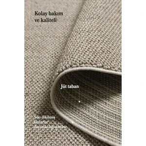 Enva Home Bukle Kilim Düz Yumuşak Sisal Jüt Taban  Polipropilen Tozumaz Oda Koridor Halısı Kahve Renk