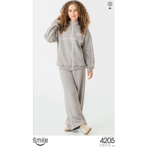 Kız Çocuk 3 Iplik Şardonsuz Eşofman Takımı Fermuarlı Alt Üst Takım 4205G