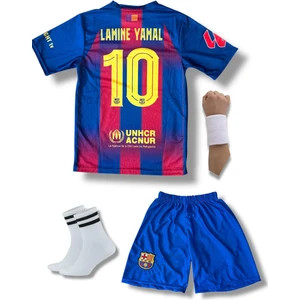 (Lamine-Yamal 10 Numara Barcelona 2026 Yeni Sezon Iç Saha Taraftar Çocuk Forması 4'lü Set