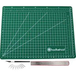 A3 Hobi Kesim Matı Seti Çift Taraflı Cutting Mat Set 45 x 30 cm Yeşil