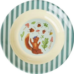 Melamin Çocuk Çukur Tabak - Yeşil Mutlu Orman