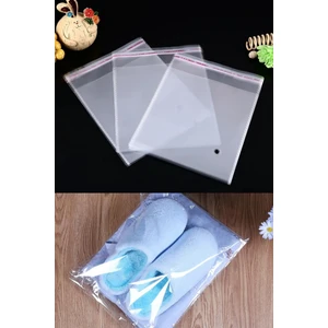 100 Adet 20X34 Bantlı Jelatin Şeffaf Yapışkanlı Parlak Poşet Torba