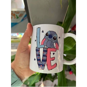 Stich Çift Yön Baskılı Kupa Bardak (Kişiselleştirilebilir)