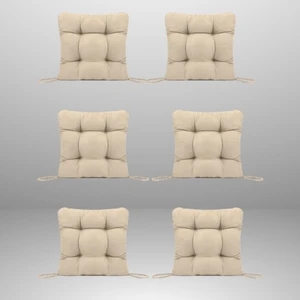 Sandalye Minderi 45X45 cm 6'lı Sütlü Kahve Rengi