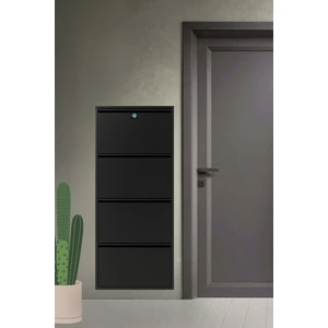 4'lü Siyah Metal Ayakkabılık ( Kilitli )