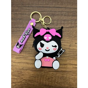 Sevimli Kuromi Kız Çocuk Silikon Bozuk Para Cüzdanı, Silikon Anahtarlık
