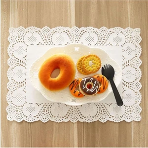 50 Adet Dikdörtgen Kullanat Dantel Kağıt Sunumluk Çok Amaçlı Kağıt Servis Altlığı – 26X37 cm
