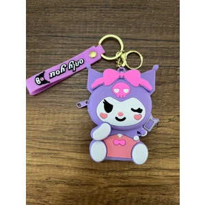 Sevimli Kuromi Kız Çocuk Silikon Bozuk Para Cüzdanı, Silikon Anahtarlık