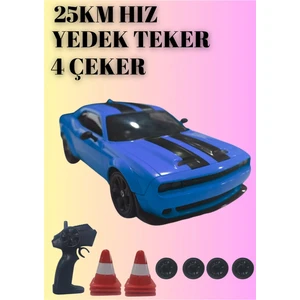 25KM Hız Yapan 2.4ghz Dodge Challenger Görünümlü Şarjlı Uzaktan Kumandalı Drift Araba