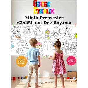 Minik Prensesler 2.5 M Dev Boyama Kağıdı | Eğlenceli Oyuncak