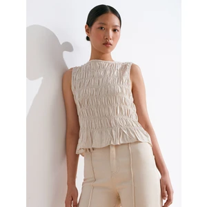 50845 Kolsuz Crop Bluz-Natural