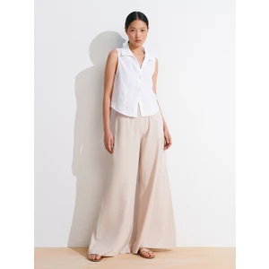 72145 Dökümlü Palazzo Pantolon-Taş