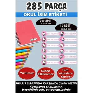 Kt Grup Okul Etiketi Kalem Defter Etiketi Özel Isimli Etiket Hello Kitty 12 Figür 285 Adet