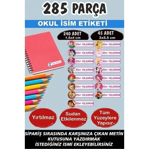 Kt Grup Okul Etiketi Kalem Defter Etiketi Özel Isimli Prensesler 15 Figür 285 Adet