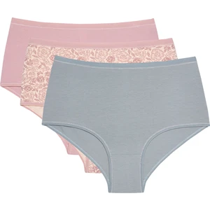 Rose Ceremony Çiçek Desenli Yüksek Bel 3'lü Slip Külot