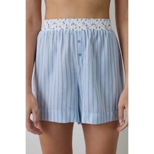 Açık Mavi Lilah Çizgili Şort Pijama Altı