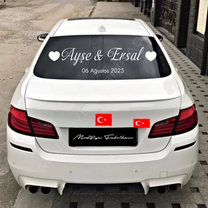 Kişiye Özel Gelin Arabası Stickerı | 75 cm | Isim & Tarih Etiketi