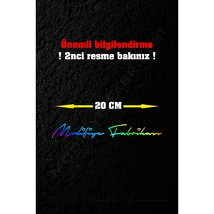 Kişiye Özel Ad Soyad Imza Sticker Folyo 20X3 cm - Hologram -