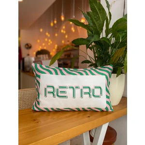 Retro Yazılı Dekoratif Çift Taraflı Süet Kırlent Kılıfı - Retro Kırlent Kılıfı - 30X50CM