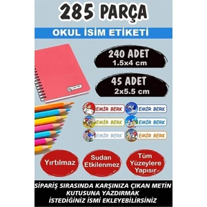 Kt Grup Okul Etiketi Kalem Defter Etiketi Özel Isimli Etiket Sonic 6 Figür 285 Parça