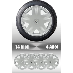 Renault Kangoo Trafic Modus 14" Inç Uyumlu 4 Adet 1 Takım Gri Kırılmaz Esnek Jant Kapağı 018
