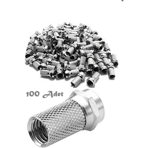 F Konnektör Rg6 U4 Uydu Anten Kablosu Jakı Standart 18 mm (Gümüş) 100'lü Paket