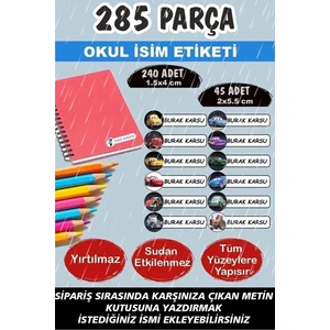 Kt Grup Okul Etiketi Kalem Defter Etiketi Özel Isimli Etiket Arabalar 12 Figür 285 Adet