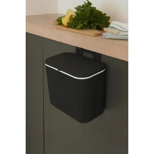 Dolap Askılı Çöp Kovası 8 Lt Beyaz Çizgili Tezgah Üstü ve Dolap Askı Çöp Kovası