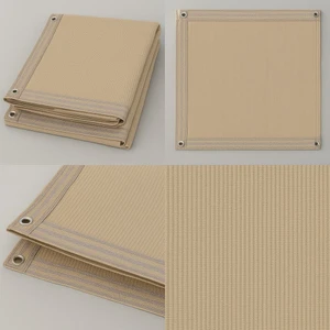 Bej %95 Gölgelik File 2x5 m – Balkon, Bahçe, Veranda, Teras ve Kamelya Güneşlik Örtüsü