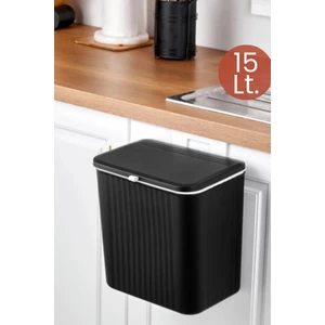 Dolap Askılı Çöp Kovası Çizgili 15 Lt Mutfak Tezgah Üstü ve Dolap Askı Çöp Kovası