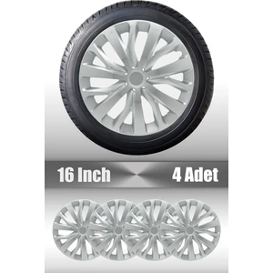 Toyota Corolla 16" Inç Uyumlu 4 Adet 1 Takım Gri Kırılmaz Esnek Jant Kapağı 039