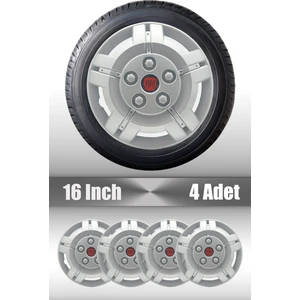 Fiat Ducato 16" Inç Uyumlu 4 Adet 1 Takım Gri Kırılmaz Esnek Jant Kapağı 036