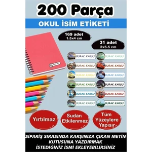Kt Grup Okul Etiketi Kalem Defter Etiketi Özel Isimli Etiket Arabalar 12 Figür 200 Adet