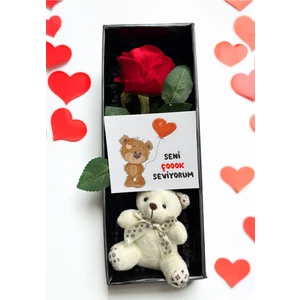 Sevgiliye Ayıcıklı ve Kırmızı Güllü Romantik Hediye Seti Sevgiliye Özel Sevgiliye Çiçek