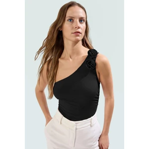 Tek Kol Kolsuz Fitted Örme Bluz Şık Tasarım Yaz Için Premium Kalite Zarifane