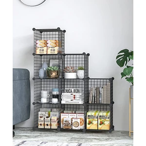 9 Bölmeli Metal Çok Amaçlı Raf Dolap Organizer