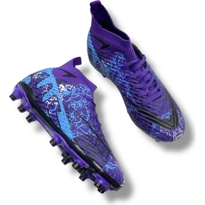 Çoraplı Krampon Mor Siyah Desenli