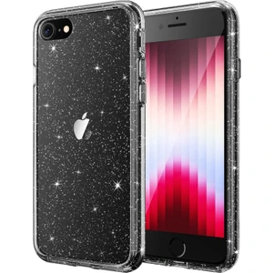 iPhone 7/8/se/7plus/8plus/x/xs/xs Max Modelleriyle ile Uyumlu Parlak Simli Transparan Silikon Kılıf