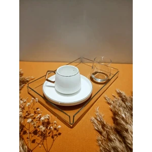 Dekoratif Şeffaf Pleksi Sunum Tepsisi