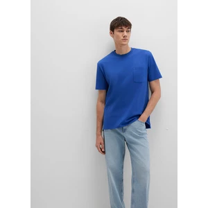 Cep Detaylı Mavi Basic Tişört 066248-70907