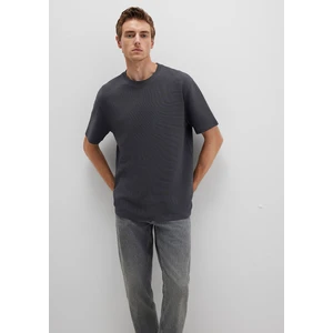 Dokulu Antrasit Basic Tişört 0612830-80106