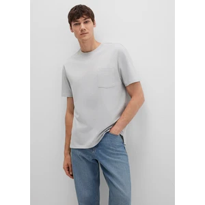 Cep Detaylı Gri Basic Tişört 066248-70075