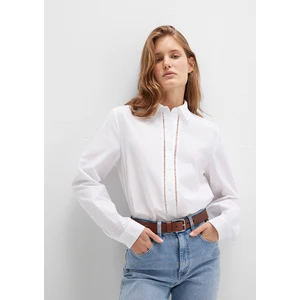 Nakışlı Şerit Detaylı Beyaz Gömlek 1211174-70057